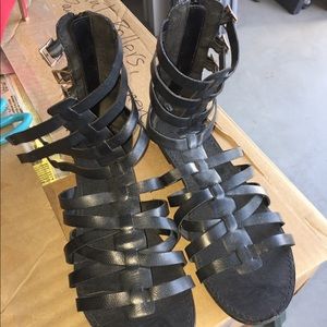 Black gladiator sandals